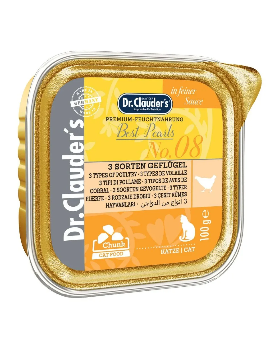 Dr. Clauder's Best Pearls No. 08 3 Varieties Poultry in Sauce 100g