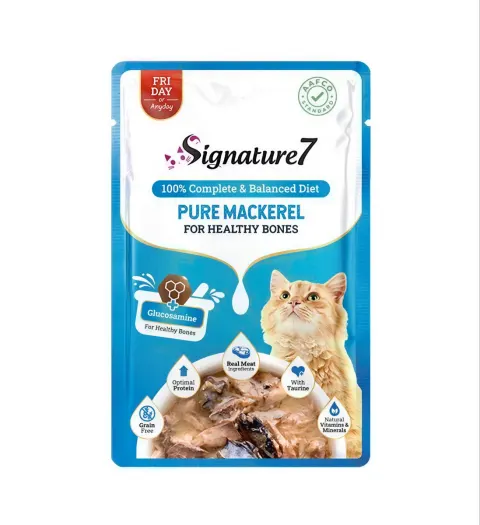 Signature7 - طعام رطب للقطط البالغة ماكريل صافي لعظام صحية