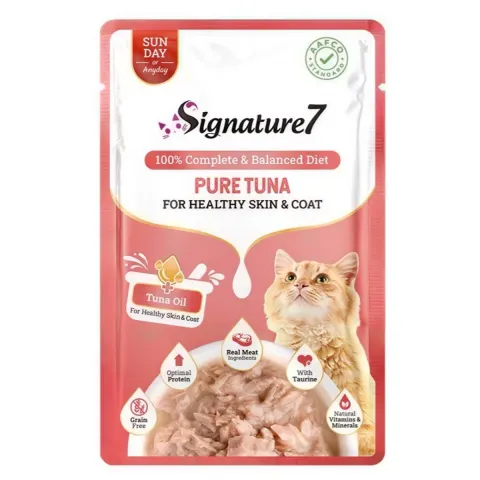 Signature7 - طعام رطب للقطط البالغة تونا صافية لجلد وفرو صحي