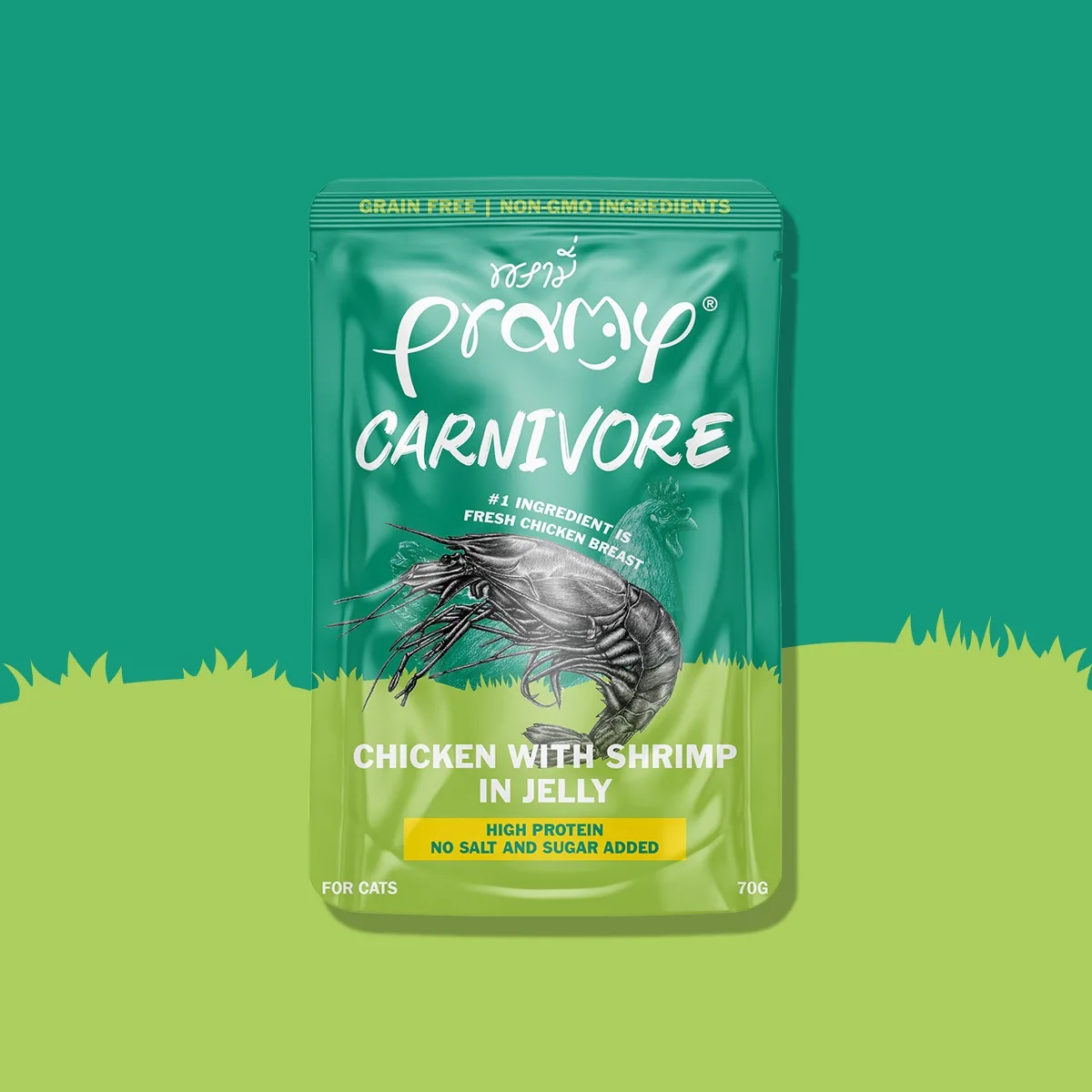 Pramy Carnivore Chicken with Shrimp in Jelly 70g