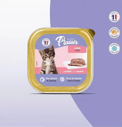 Les repas Plaisir KITTEN Paté with SALMON Alu tray 100g