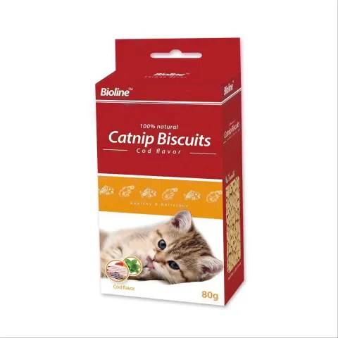 Bioline 100% Natural Catnip Biscuits Cod Flavor 80g