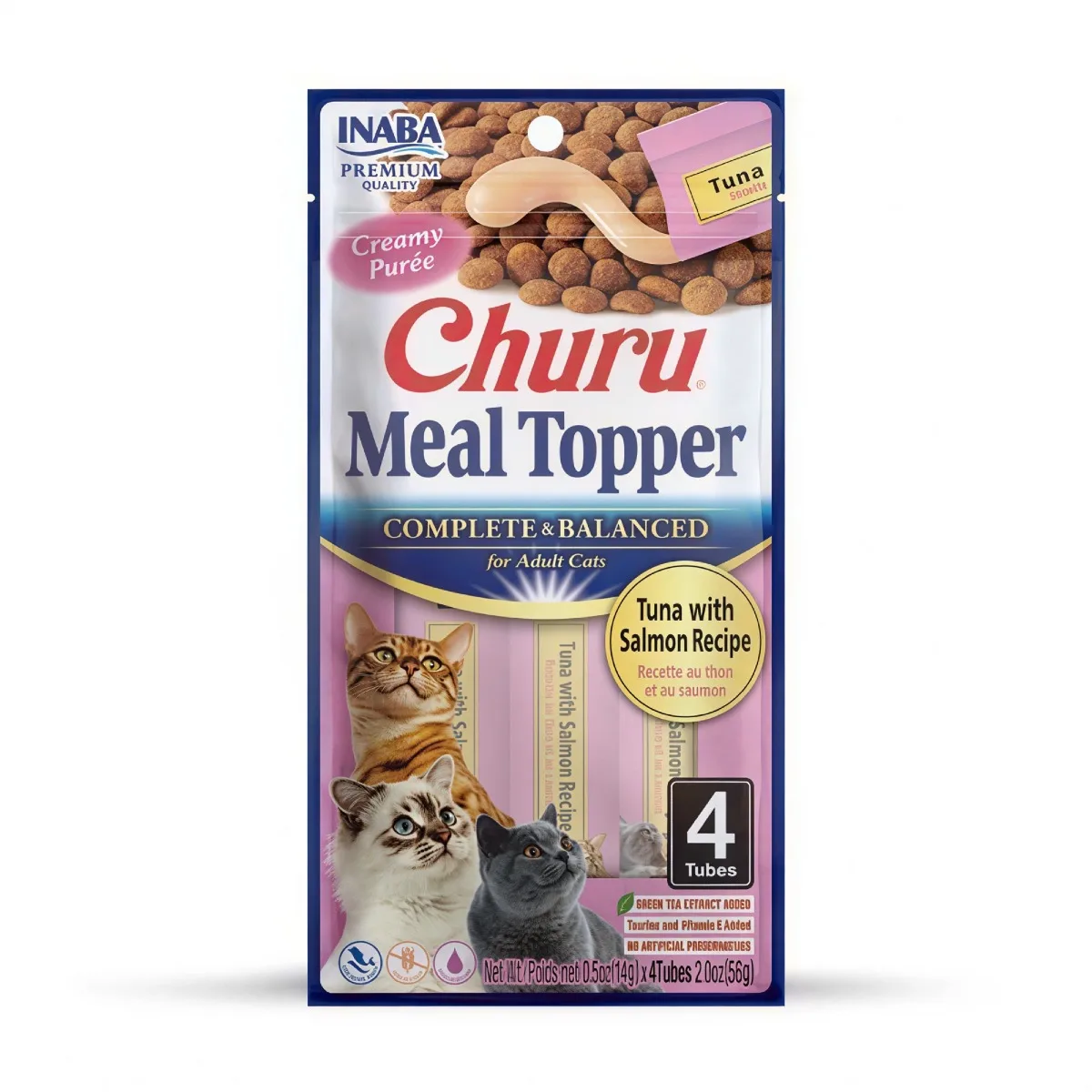 Inaba Churu Meal Topper Complete & Balanced Tuna with Salmon Recipe 4x14g (56g)