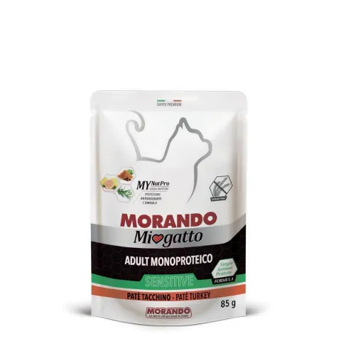 Morando Miogatto Adult Monoproteico Sensitive Wet Food Pate with Turkey 85g