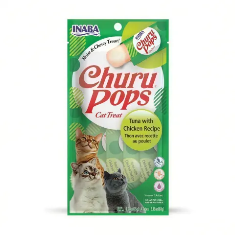 Inaba Churu Pops Tuna with Chicken Recipe Cat Treats 4x15g (60g)