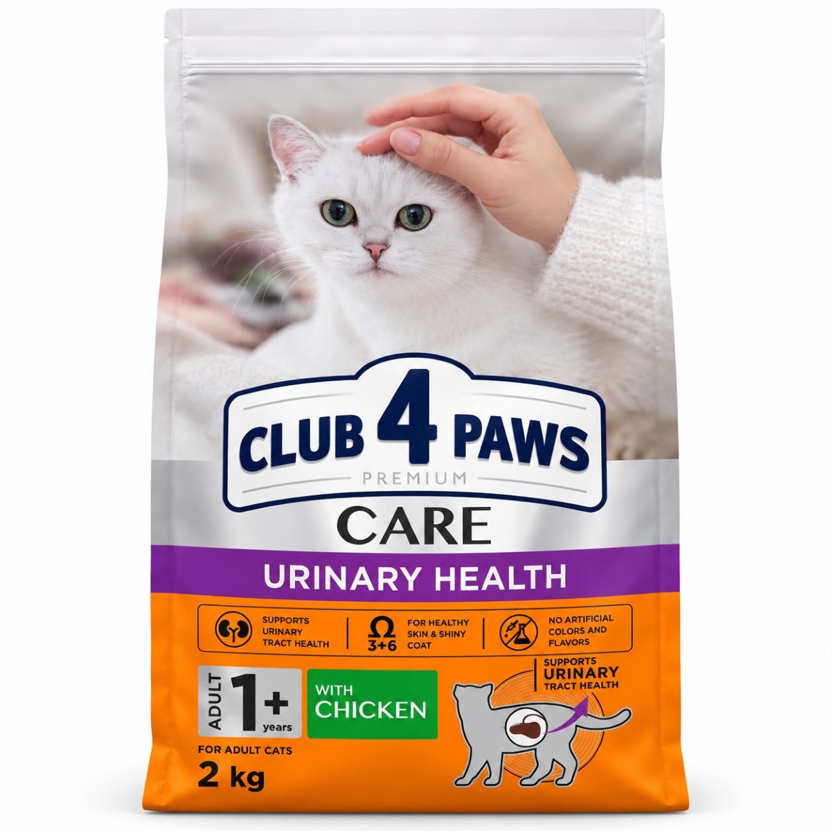 دراي فود CLUB 4 PAWS دجاج للمسالك البولية