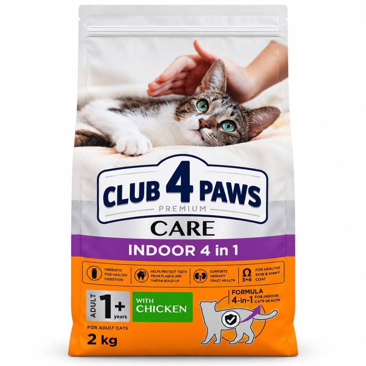 دراي فود CLUB 4 PAWS دجاج اندور